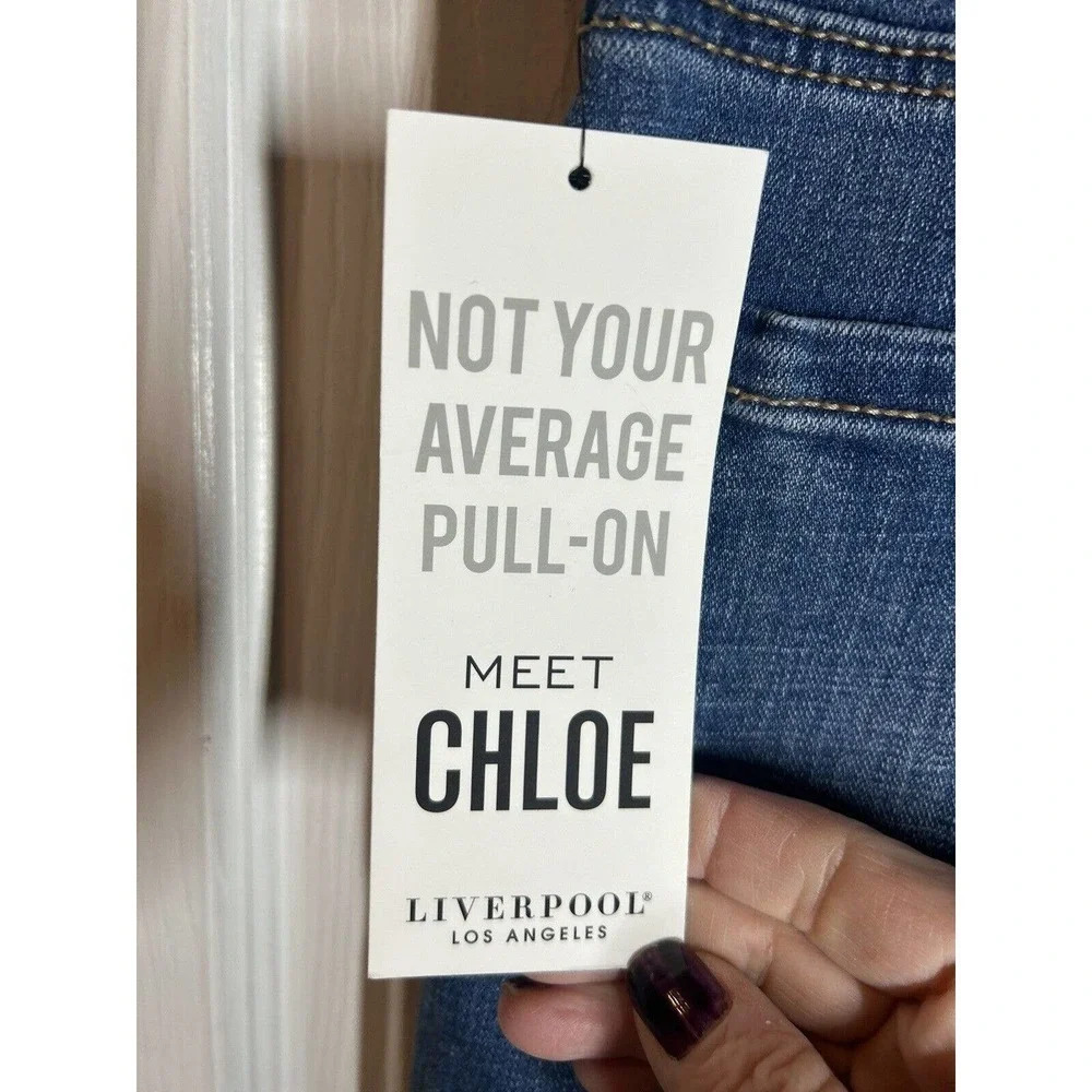 Liverpool Chloe Crop in Brinkley Denim Dark Wash Skinny Size 8/29 - Picture 5 of 10